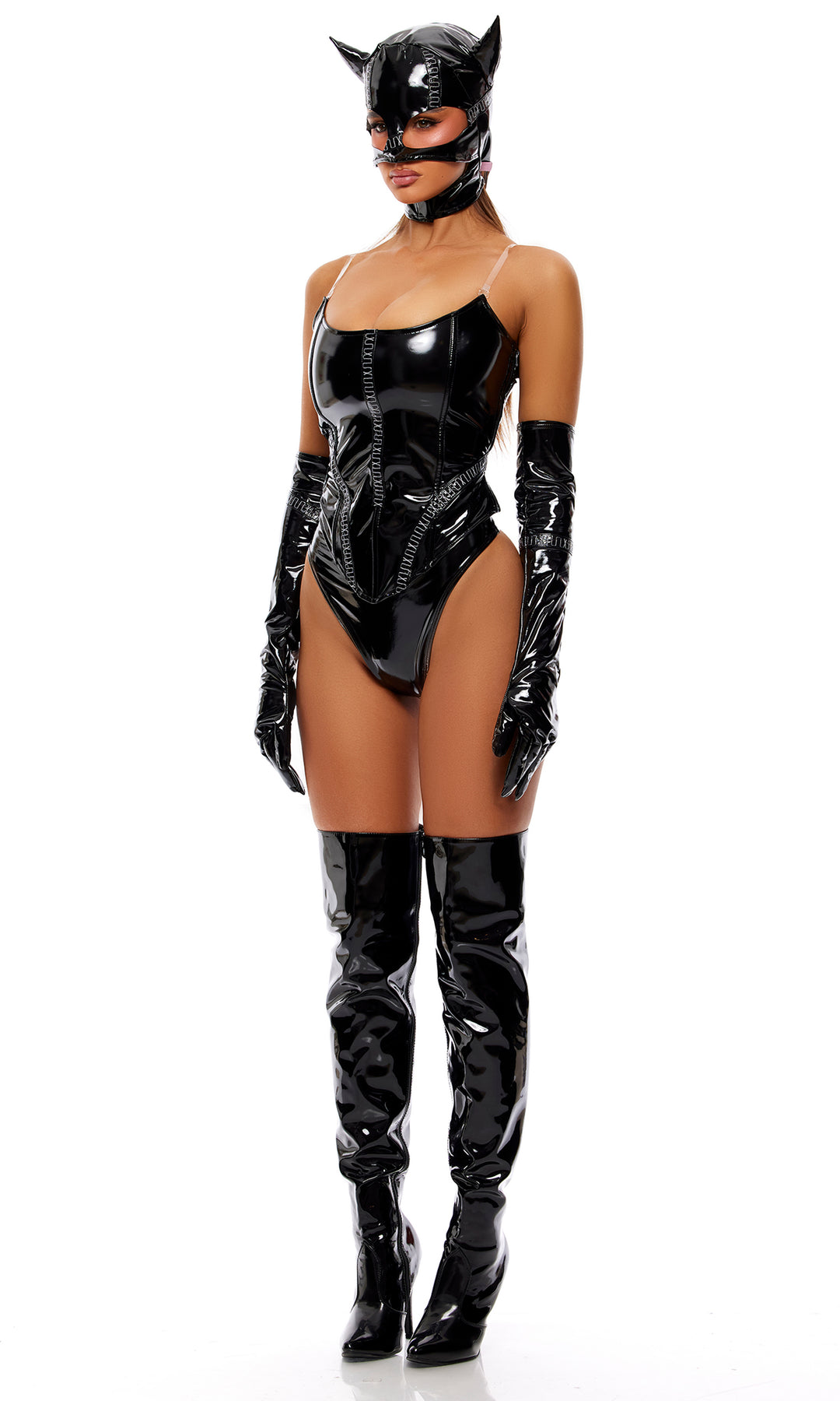 Feral Femme 4-Piece Cat Villain Costume Set