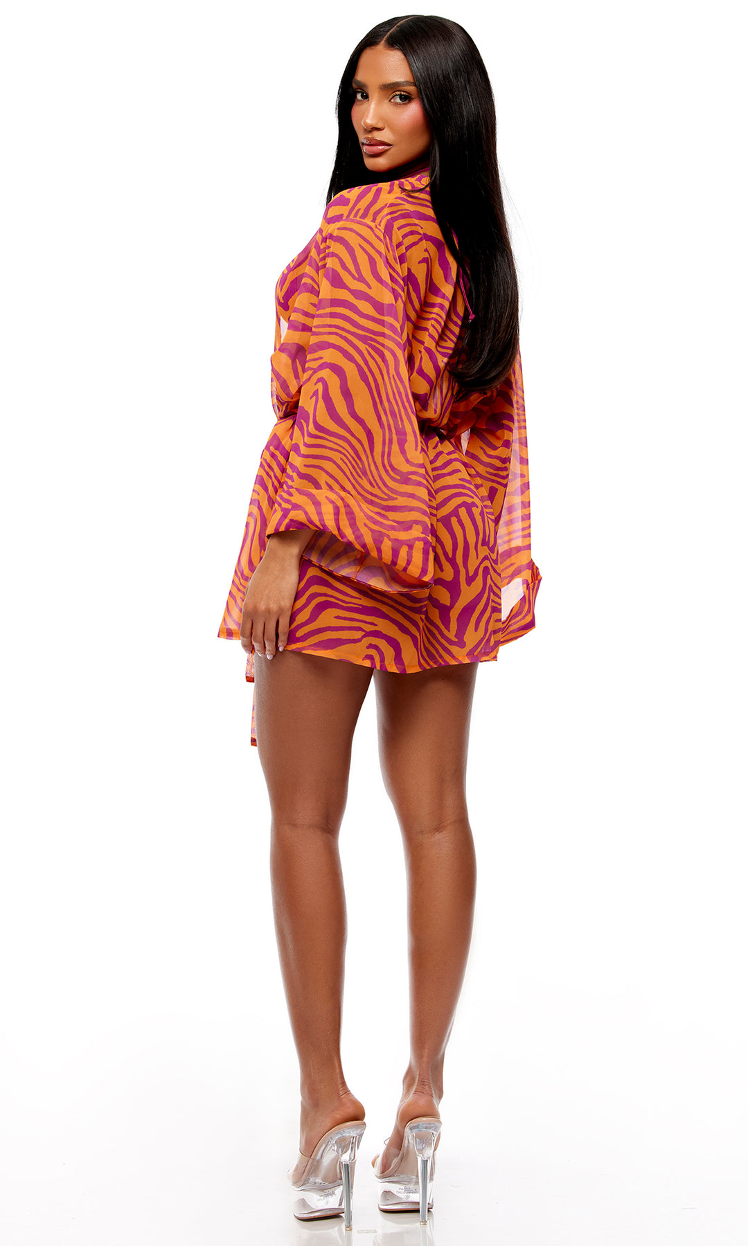 Wild Getaway 2pc. Coverup Kimono - Pink Combo