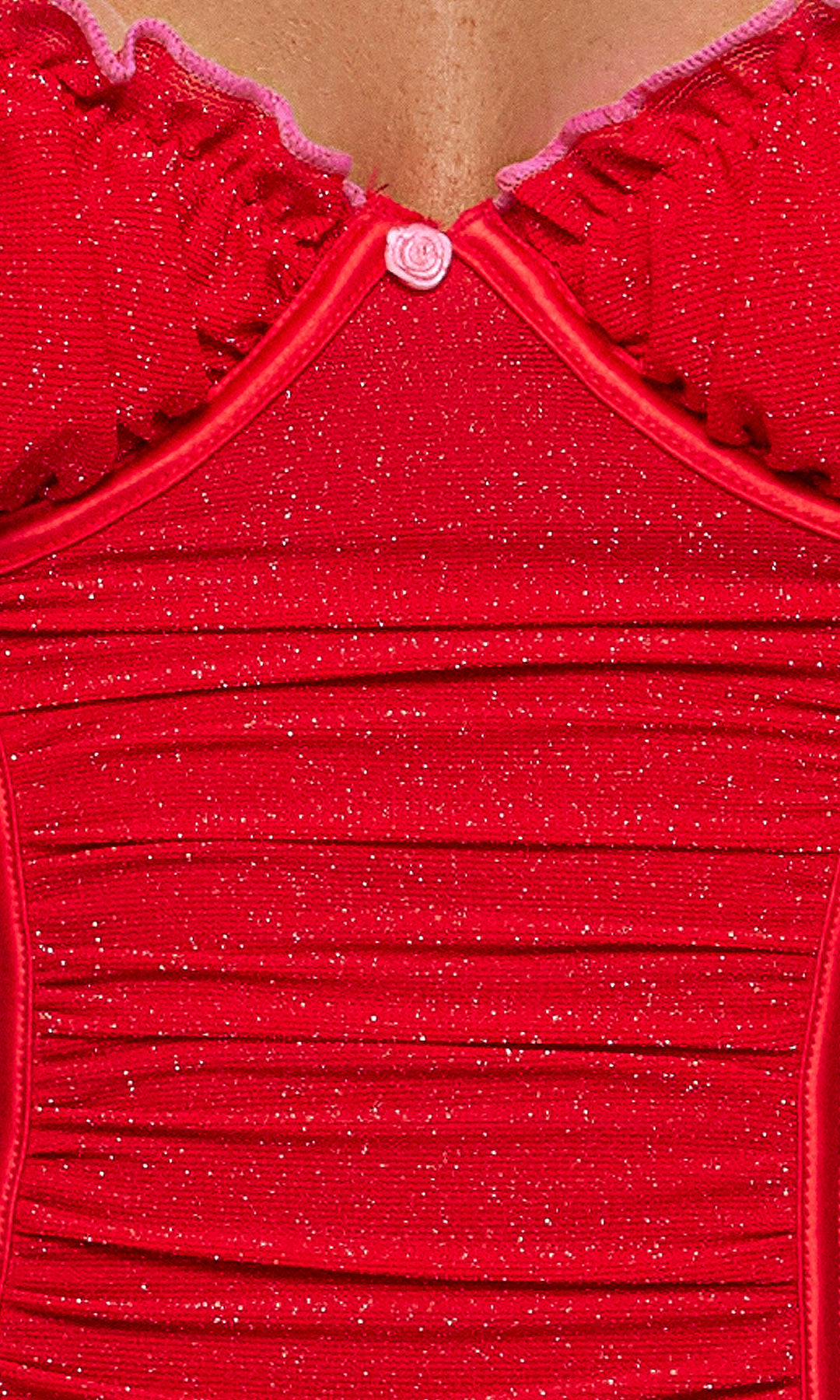 Shimmer Nights Ruched Chemise Lingerie Set