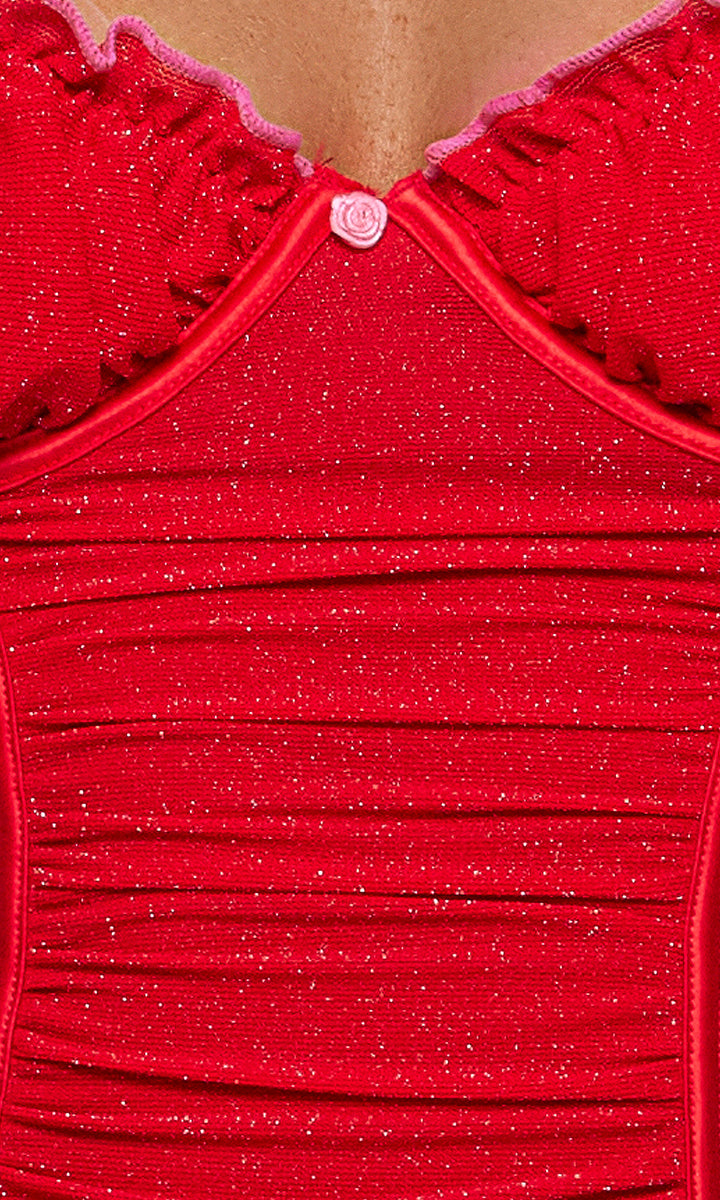 Shimmer Nights Ruched Chemise Lingerie Set