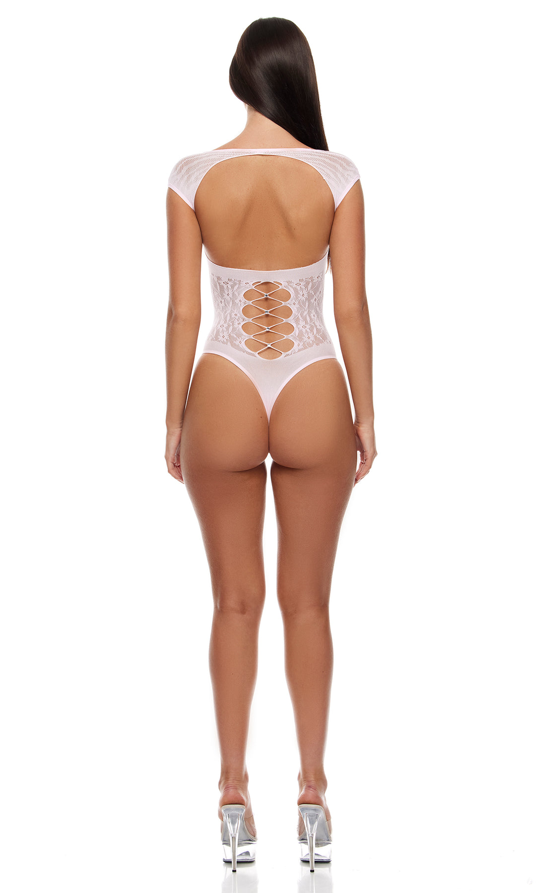 Cross Your Mind Teddy Bodystocking - Light Pink