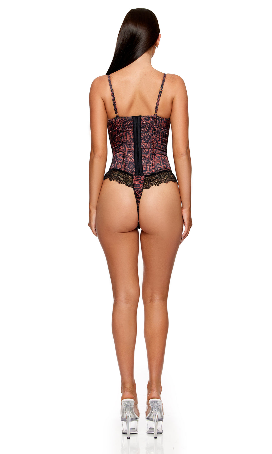 Second Skin Snake Satin Bustier Set