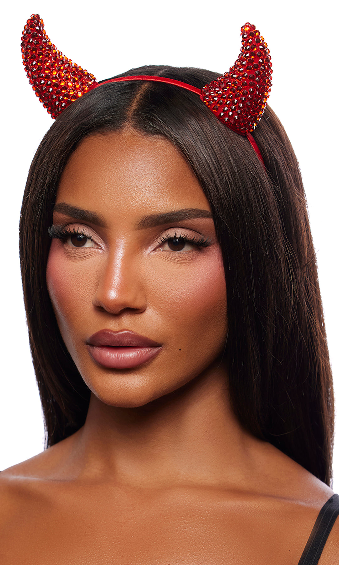 Devil Rhinestone Horn Headband