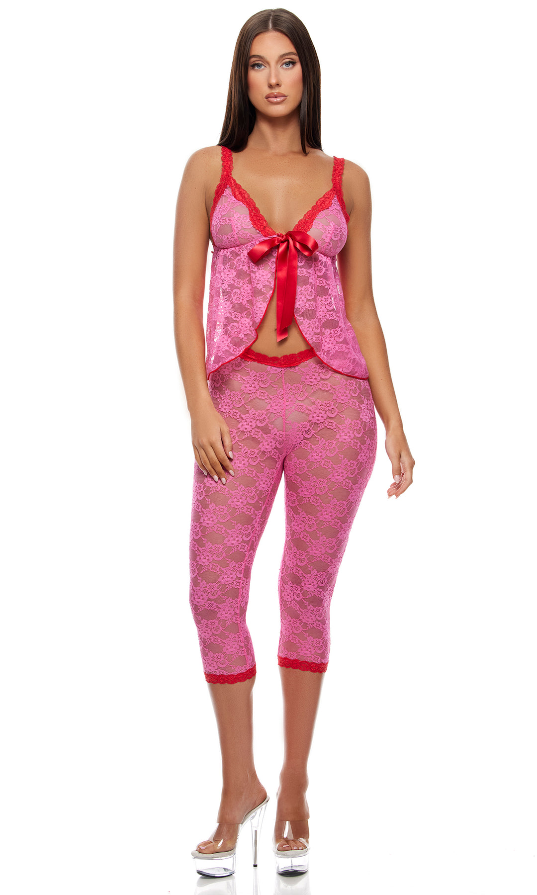 Lounge Affair Babydoll Cami and Capris Lingerie Set
