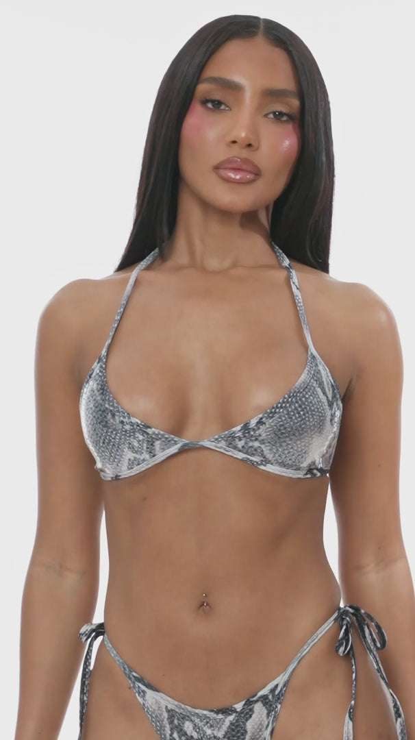 Exotic Isle Sequin Triangle 2pc. Bikini Set - Black Combo