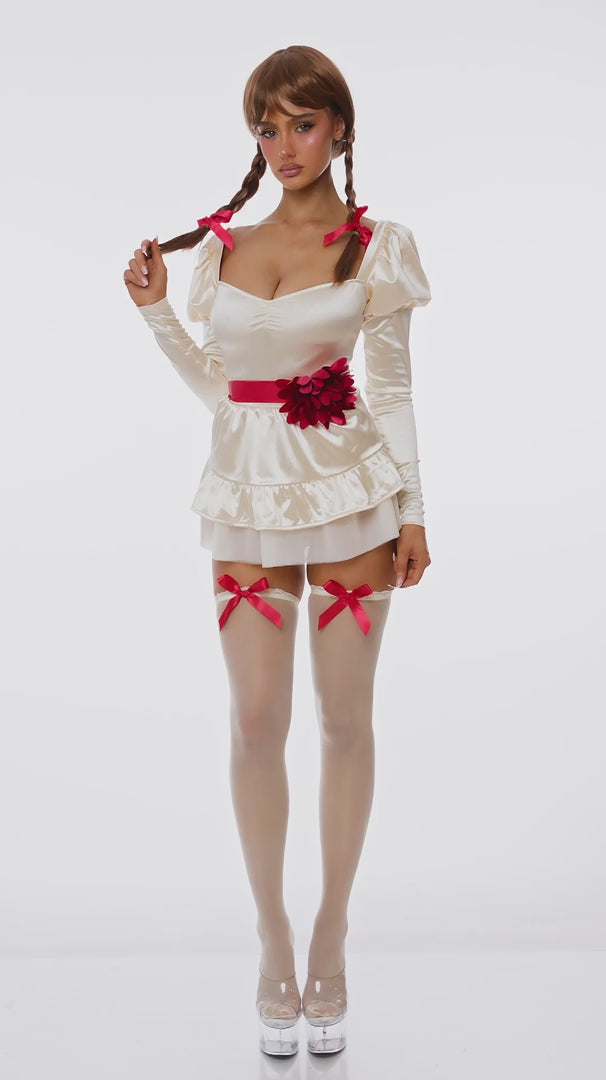 Do Not Touch 4-Piece Haunted Doll Costume Set