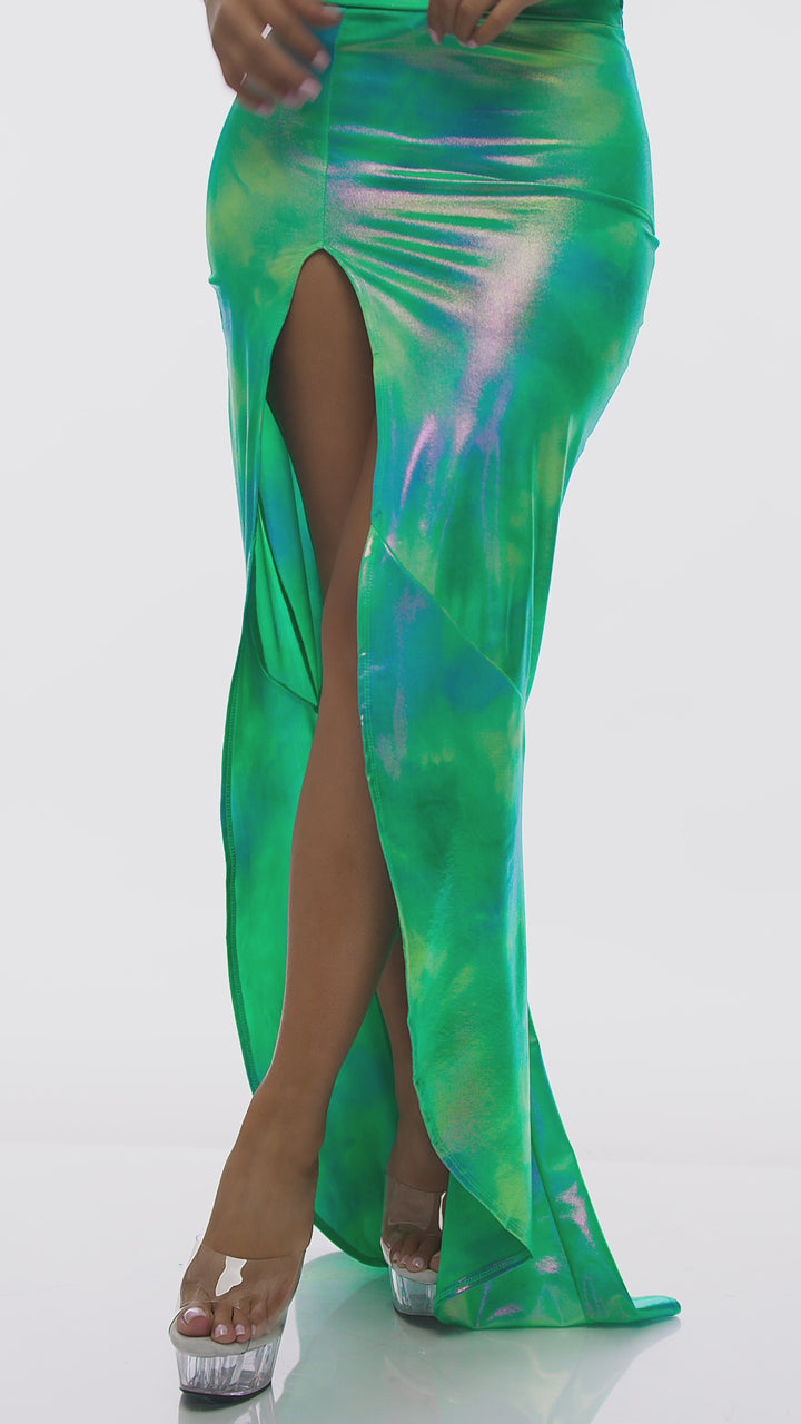 Swirl High-Slit Mermaid Skirt