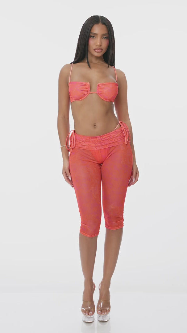 Night Swim Coverup Capris - Orange Combo